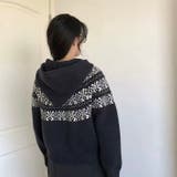 ノルディック柄フード付き ニット | Alvia | 詳細画像2