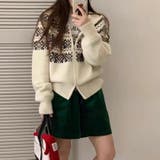 ノルディック柄フード付き ニット | Alvia | 詳細画像3