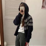 ノルディック柄フード付き ニット | Alvia | 詳細画像6
