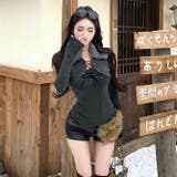 ファー衿レースアップトップス | Alvia | 詳細画像12 