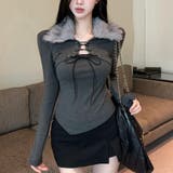 ファー衿レースアップトップス | Alvia | 詳細画像20 