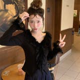 Vネックファー付きトップス | Alvia | 詳細画像8 