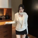 ホワイト | ファー付きトップス | Alvia