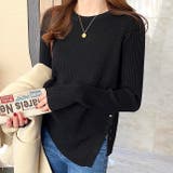 ブラック | ニットプルオーバー オフィス 春 | Alvia