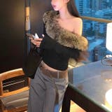 ファー付きオフショルダートップス セクシー 春 | Alvia | 詳細画像9 