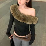 ファー付きオフショルダートップス セクシー 春 | Alvia | 詳細画像4 