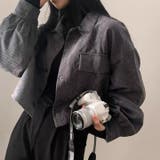 グレー | ショート丈シャツ オフィス 春 | Alvia