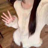 アイボリー | ニットカーディガン 春 韓国 | Alvia