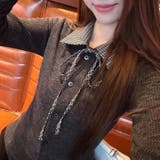 リボンドッキング裏起毛トップス オフィス 春 | Alvia | 詳細画像10 