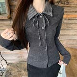 リボンドッキング裏起毛トップス オフィス 春 | Alvia | 詳細画像13 