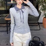 リボンドッキング裏起毛トップス オフィス 春 | Alvia | 詳細画像3 