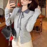 リボンドッキング裏起毛トップス オフィス 春 | Alvia | 詳細画像4 