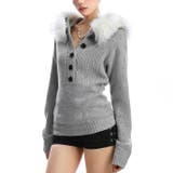 ファー付きニットトップス 春 韓国 | Alvia | 詳細画像3 