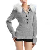 ファー付きニットトップス 春 韓国 | Alvia | 詳細画像4 