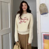 刺繍ロゴニットプルオーバー 春 韓国 | Alvia | 詳細画像1 