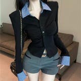 チェック衿トップス オフィス 春 | Alvia | 詳細画像10 