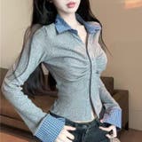 チェック衿トップス オフィス 春 | Alvia | 詳細画像5 