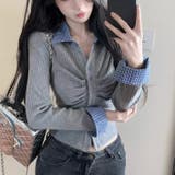 チェック衿トップス オフィス 春 | Alvia | 詳細画像6 