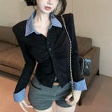 チェック衿トップス オフィス 春 | Alvia | 詳細画像7 