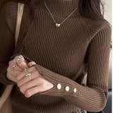 ハイネック袖ボタンニットトップス | Alvia | 詳細画像3 