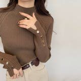 ハイネック袖ボタンニットトップス | Alvia | 詳細画像2 
