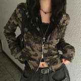 カーキ | カモフラージュショート丈パーカー オフィス サイズ | Alvia