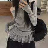 春新作 レイヤード風オフショルダートップス ２点セット | Alvia | 詳細画像2 