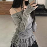 春新作 レイヤード風オフショルダートップス ２点セット | Alvia | 詳細画像3 