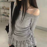 春新作 レイヤード風オフショルダートップス ２点セット | Alvia | 詳細画像4 