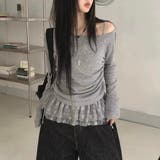 春新作 レイヤード風オフショルダートップス ２点セット | Alvia | 詳細画像6 