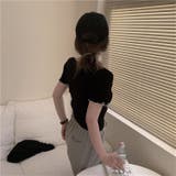 ネッククロスリボン半袖Tシャツ 半袖Tシャツ 韓国ファッション | Alvia | 詳細画像13