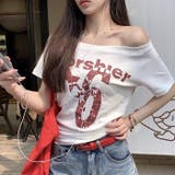 ホワイト | 2WAY プリント半袖Tシャツ 半袖Tシャツ | Alvia