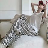 楽ちん ハイウエストライクストライプセミワイドパンツ | Alvia | 詳細画像6