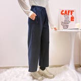 ネイビー | イージーパンツ/ウール混ハイウエストパンツ | Alvia