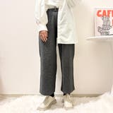 グレー | イージーパンツ/ウール混ハイウエストパンツ | Alvia