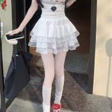 レース切替ダブルフリルミニスカート | Alvia | 詳細画像3