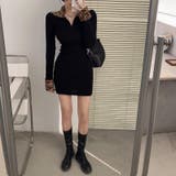 レオパード柄ファー付きリブミニワンピーストレンド柄・フェミニン・秋冬コーデ | Alvia | 詳細画像10