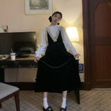 ベルベットVネックレース×サイドリボンジャンスカ | Alvia | 詳細画像3