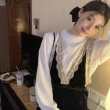 ベルベットVネックレース×サイドリボンジャンスカ | Alvia | 詳細画像4