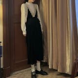 ベルベットVネックレース×サイドリボンジャンスカ | Alvia | 詳細画像5