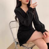 Vネックミニニットワンピース | Alvia | 詳細画像9