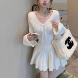 シャギーミニワンピース ふわふわフィット フレアニットワンピース | Alvia | 詳細画像15