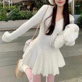 シャギーミニワンピース ふわふわフィット フレアニットワンピース | Alvia | 詳細画像4