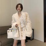 ホワイト | 触れたくなるふわふわ感♡エコファーテーラードジャケット/コート | Alvia