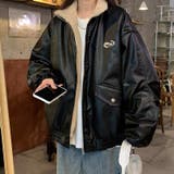 リバーシブルフェイクレザー×ボアアジャケット ブルゾン オーバーサイズ | Alvia | 詳細画像10 