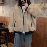 リバーシブルフェイクレザー×ボアアジャケット ブルゾン オーバーサイズ | Alvia | 詳細画像12 