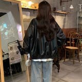 リバーシブルフェイクレザー×ボアアジャケット ブルゾン オーバーサイズ | Alvia | 詳細画像14 