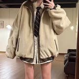 リバーシブルフェイクレザー×ボアアジャケット ブルゾン オーバーサイズ | Alvia | 詳細画像18 