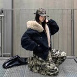 ブラック | 裏ファー付きブルゾン | Alvia