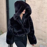 フード付きショートファーコート | Alvia | 詳細画像3 